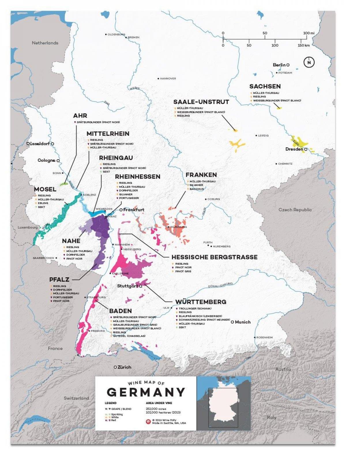 خريطة ألمانيا النبيذ