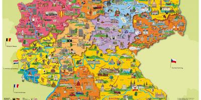 الخريطة السياحية من ألمانيا مع المدن
